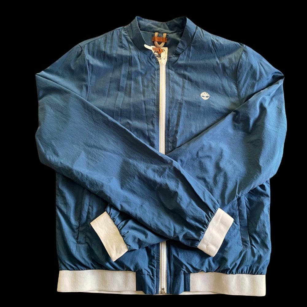 NWOT Timberland Lightweight Blue Jacket with White Trim